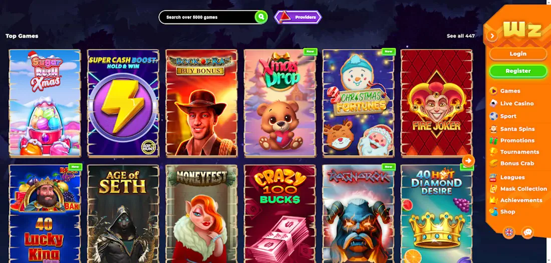 Wazamba Casino and Sportsbook Screenshot
